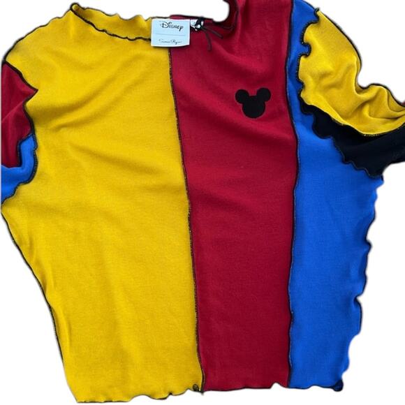 NWOT by Samii Ryan Disney Mickey Mouse Contrast Long Sleeve Top - Sz S - Picture 10 of 10